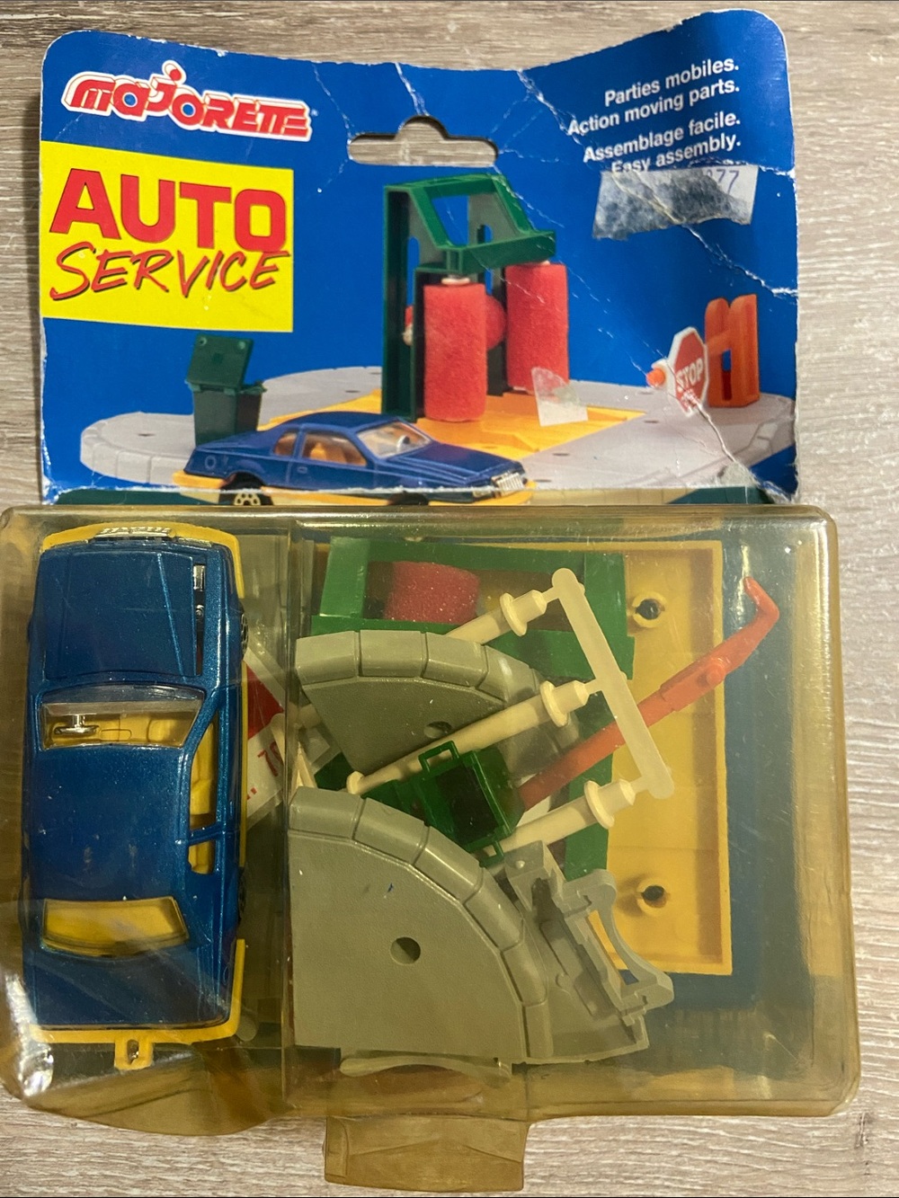 Vintage Majorette Auto Service Blue Toy Car Set